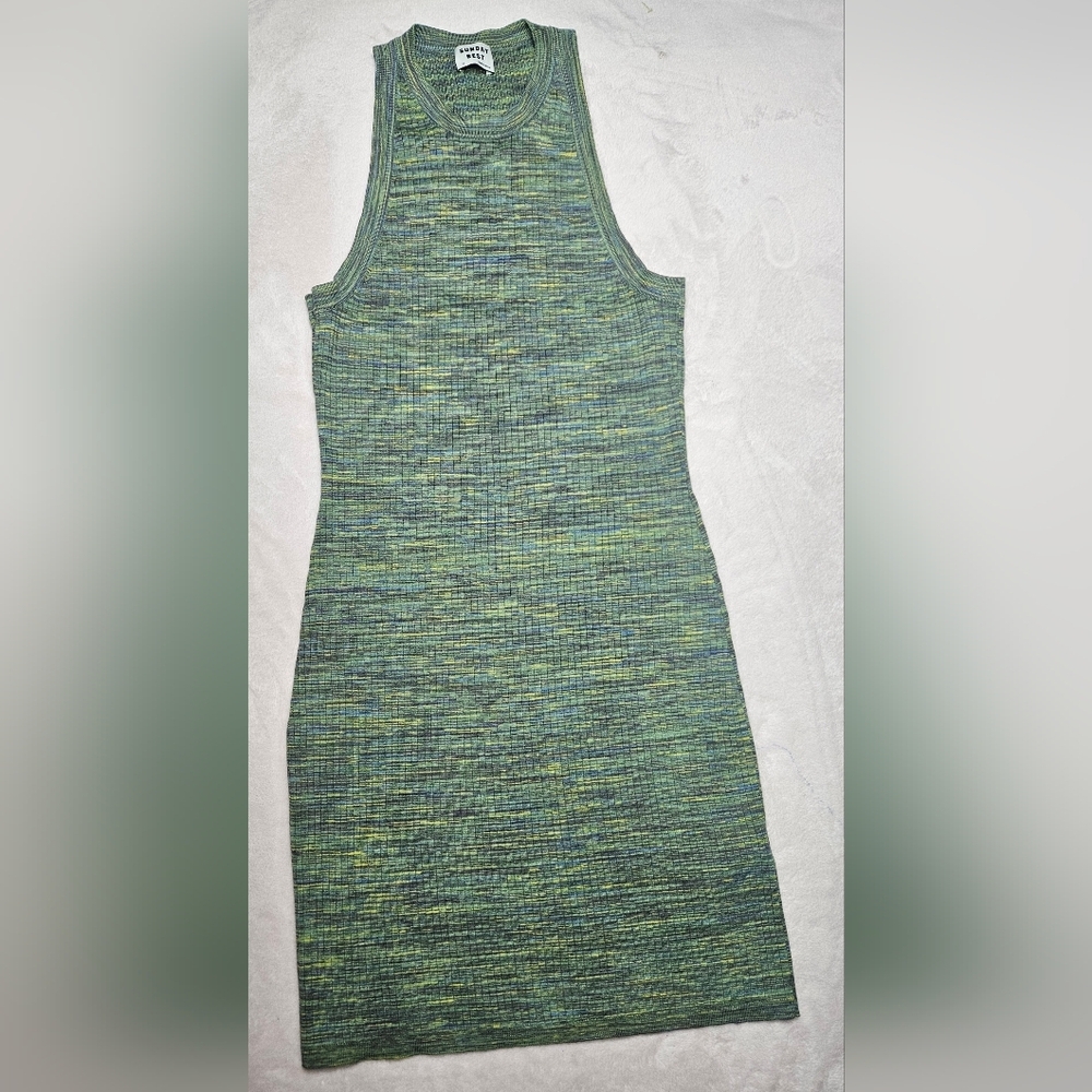 Sunday Best Green Ribbed Tank Midi Dress